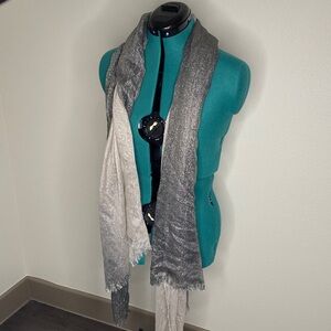 Grey and silver glitter scarf